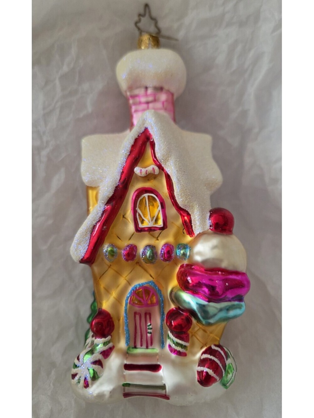 CHRISTOPHER RADKO '03 GLASS ORNAMENT HANSEL'S HIDEAWAY 6” GINGERBREAD HOUSE Mint